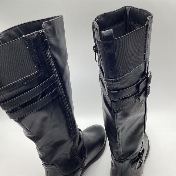 Forever Women's Black Knee-High Riding Boots Size 8 - Picture 6 of 9